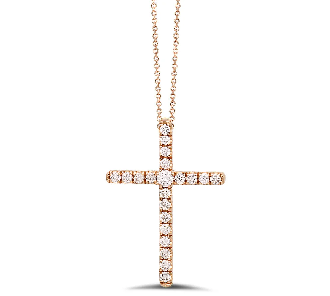 18k gold diamond cross pendant deals